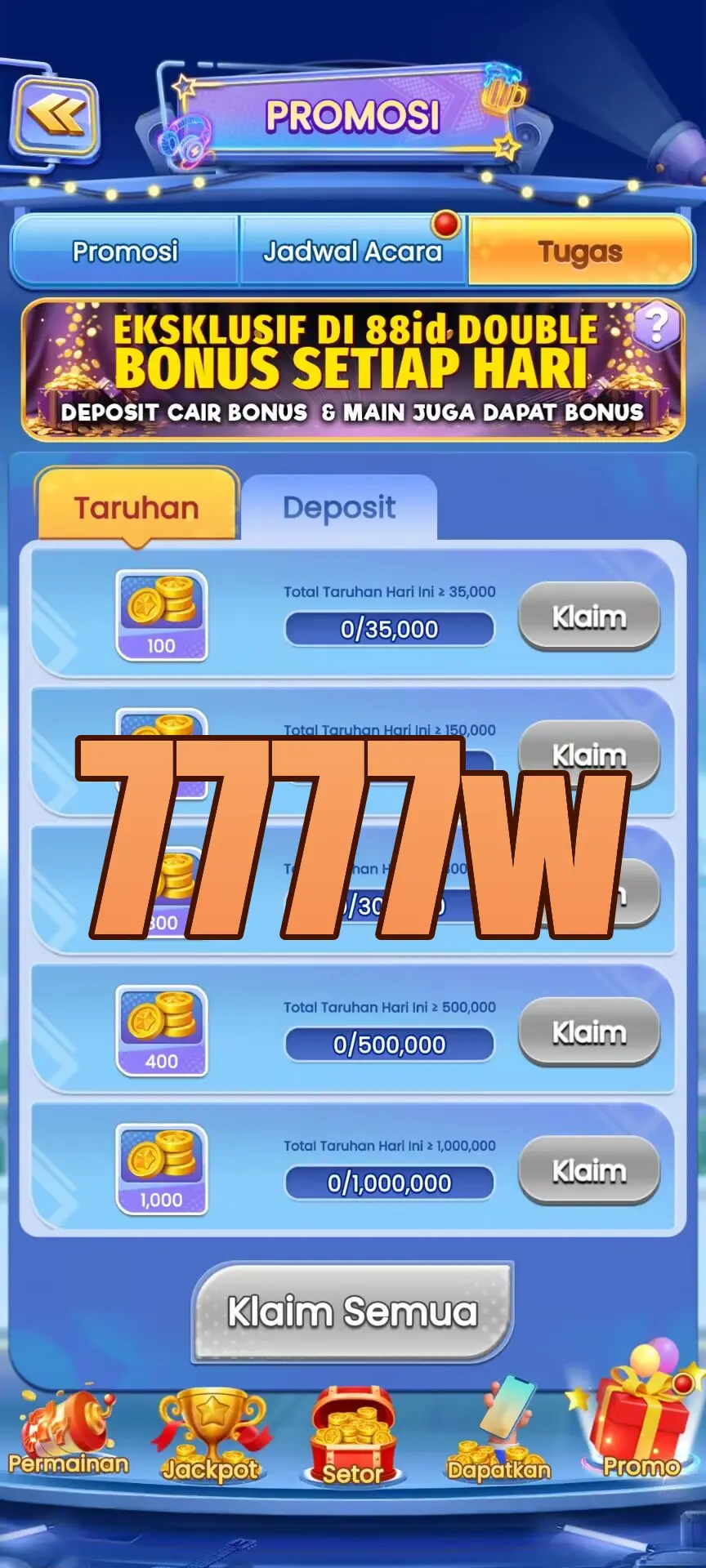7777w Masuk